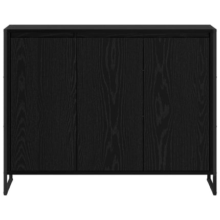 Sidokabinett Svart Ek 96,5 x 30 x 75 cm Konstruerat trä