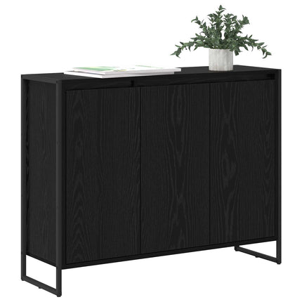 Sidokabinett Svart Ek 96,5 x 30 x 75 cm Konstruerat trä