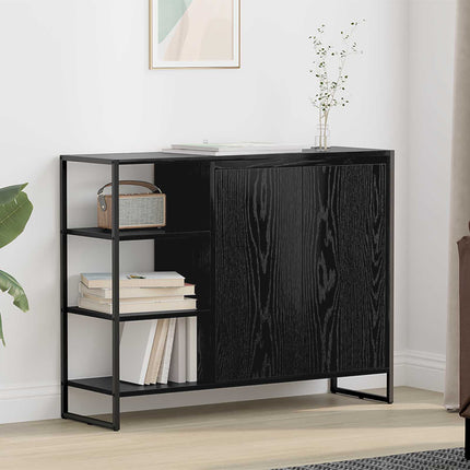 Sidokabinett Svart Ek 96.5 x 30 x 75 cm Konstruerat trä