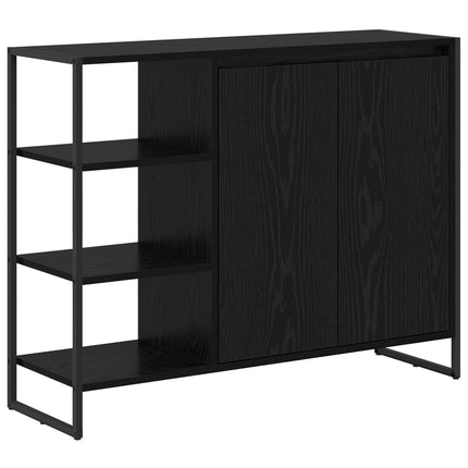 Sidokabinett Svart Ek 96.5 x 30 x 75 cm Konstruerat trä