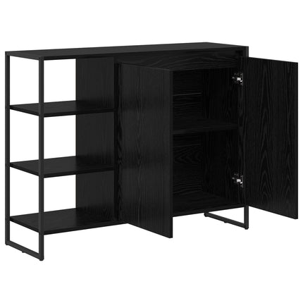 Sidokabinett Svart Ek 96.5 x 30 x 75 cm Konstruerat trä