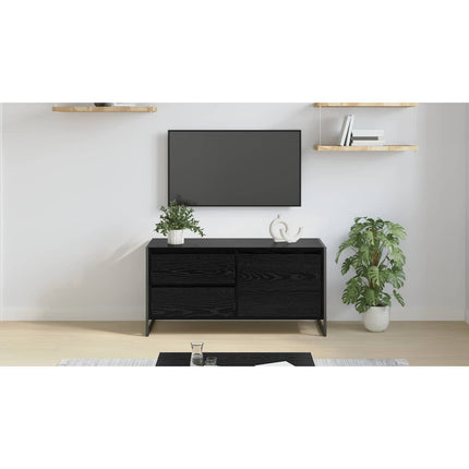 TV-skåp 100 x 36 x 49.5 cm Svart Ek Konstruerat trä