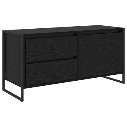 TV-skåp med låda Svart Ek 100 x 36 x 49.5 cm Konstruerat trä