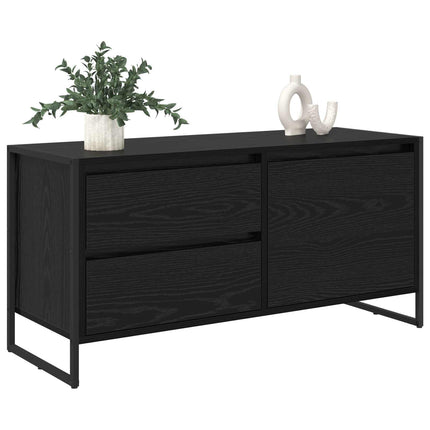 TV-skåp 100 x 36 x 49.5 cm Svart Ek Konstruerat trä