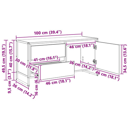 TV-skåp 100 x 36 x 49.5 cm Sonoma Konstruerat trä