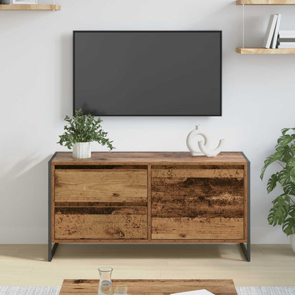 TV-skåp med låda Gammalt trä 100 x 36 x 49.5 cm Konstruerat trä