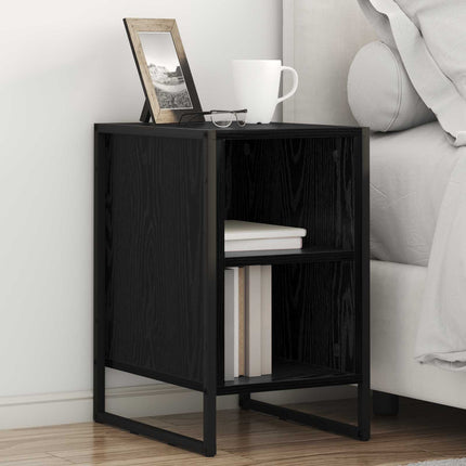 Sängbord 2 pcs Svart Ek 39.5 x 30 x 50 cm Konstruerat trä