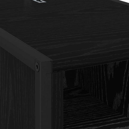 Sängbord 2 pcs Svart Ek 39,5 x 30 x 50 cm Konstruerat trä