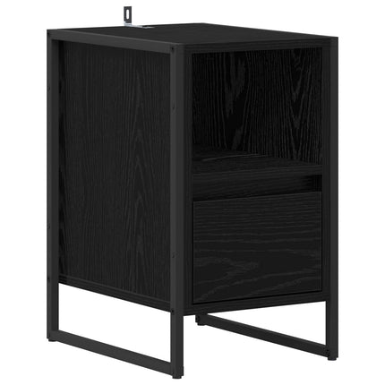 Sängbord 2 pcs Svart Ek 39,5 x 30 x 50 cm Konstruerat trä
