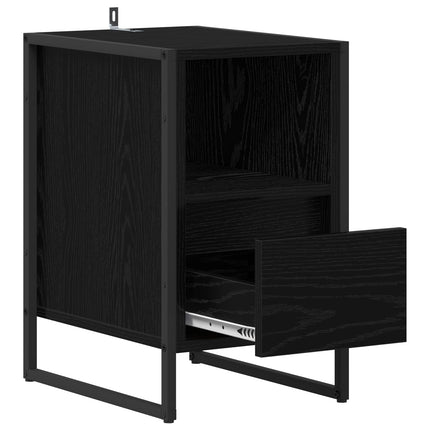 Sängbord 2 pcs Svart Ek 39,5 x 30 x 50 cm Konstruerat trä