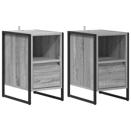Sängbord 2 pcs Grå Sonoma 39,5 x 30 x 50 cm Konstruerat trä