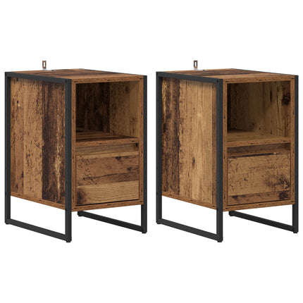 Sängbord 2 pcs Gammalt trä 39,5 x 30 x 50 cm Konstruerat trä