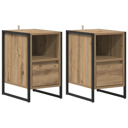 Sängbord 2 pcs Artisan Ek 39,5 x 30 x 50 cm Konstruerat trä