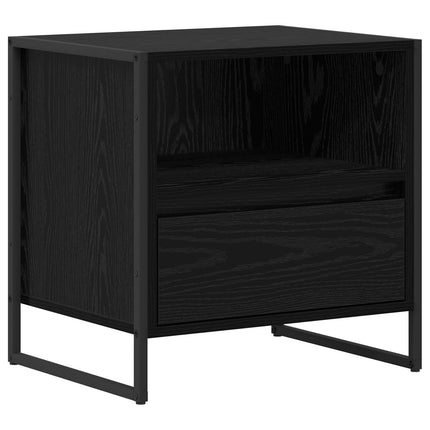 Sängbord 2 st Svart Ek 50 x 39,5 x 50 cm Konstruerat trä
