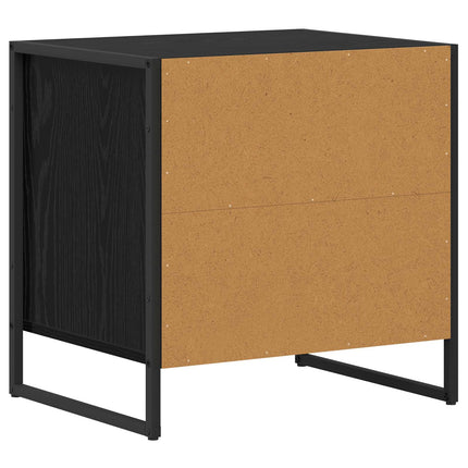 Sängbord 2 pcs Svart Ek 50 x 39,5 x 50 cm Konstruerat trä