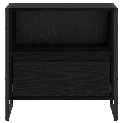 Sängbord 2 pcs Svart Ek 50 x 39,5 x 50 cm Konstruerat trä