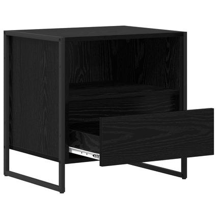 Sängbord 2 pcs Svart Ek 50 x 39,5 x 50 cm Konstruerat trä