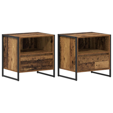 Sängbord 2 pcs Gammalt trä 50 x 39,5 x 50 cm Konstruerat trä
