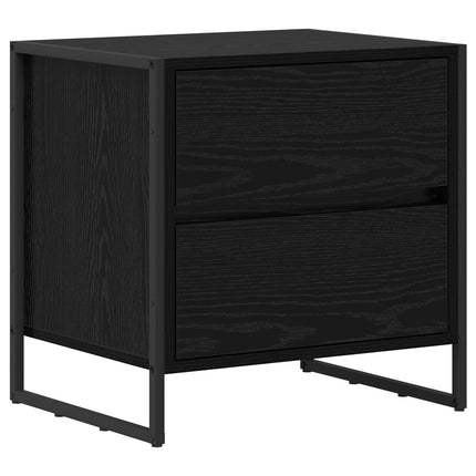 Sängbord 2 pcs Svart Ek 50 x 39,5 x 50 cm Konstruerat trä
