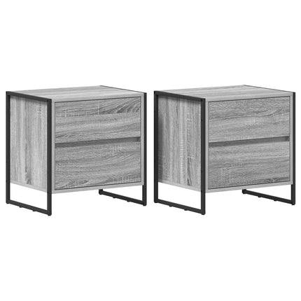 Sängbord 2 pcs Grå Sonoma 50 x 39,5 x 50 cm Konstruerat trä
