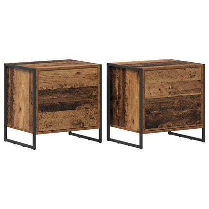 Sängbord 2 pcs Gammalt trä 50 x 39,5 x 50 cm Konstruerat trä