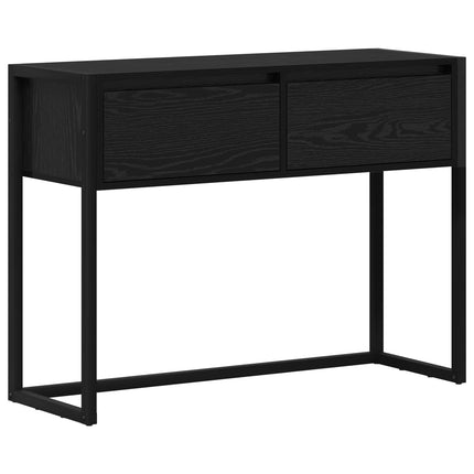 Sidobord med låda Svart Ek 100 x 36 x 75 cm Konstruerat trä