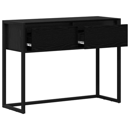 Sidobord med låda Svart Ek 100 x 36 x 75 cm Konstruerat trä