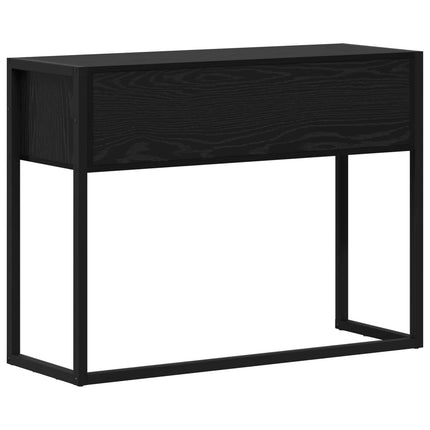 Sidobord med låda Svart Ek 100 x 36 x 75 cm Konstruerat trä