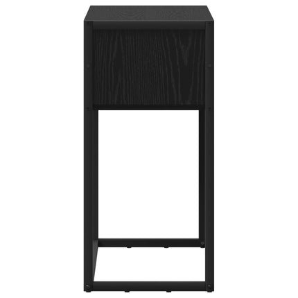 Sidobord med låda Svart Ek 100 x 36 x 75 cm Konstruerat trä