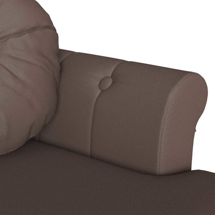 Chesterfield Bänk med kudde Brun 120,5 x 65 x 75 cm Konstläder