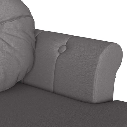 Chesterfield Bänk med kudde Grå 120,5 x 65 x 75 cm Konstläder