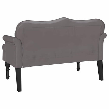 Chesterfield Bänk med kudde Grå 120,5 x 65 x 75 cm Konstläder