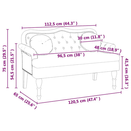 Chesterfield Bänk Cappuccino 120,5 x 65 x 75 cm Konstläder