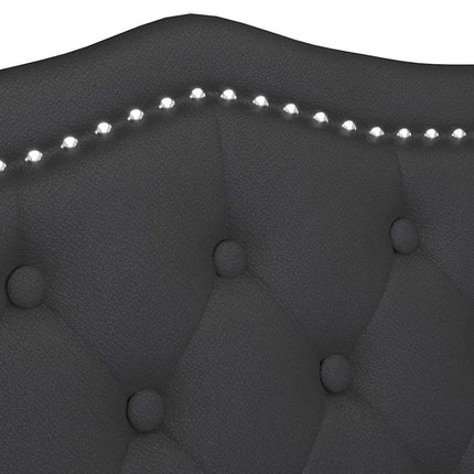 Chesterfield Bänk med kudde Svart 120,5 x 65 x 75 cm Konstläder