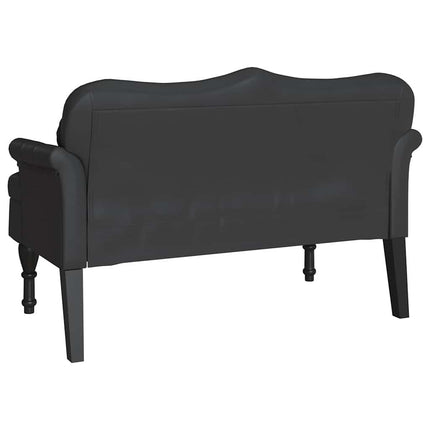 Chesterfield Bänk med kudde Svart 120,5 x 65 x 75 cm Konstläder