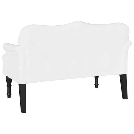 Chesterfield Bänk med kudde Vit 120,5 x 65 x 75 cm Konstläder
