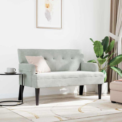 Chesterfield Bänk Ljusgrå 112 x 65,5 x 75 cm Sammet