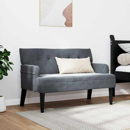 Chesterfield Bänk Mörkgrå 112 x 65,5 x 75 cm Sammet