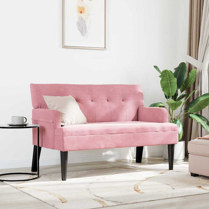 Chesterfield Bänk Rosa 112 x 65,5 x 75 cm Sammet