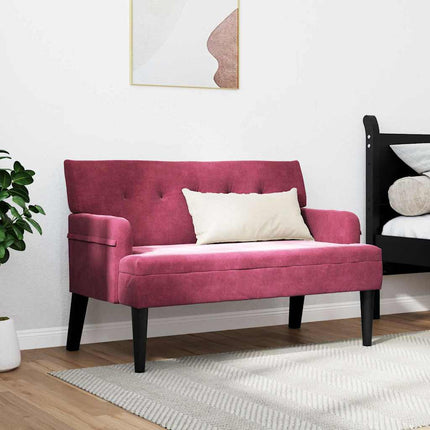 Chesterfield Bänk Vinröd 112 x 65,5 x 75 cm Sammet