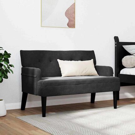Chesterfield Bänk Svart 112 x 65,5 x 75 cm Sammet