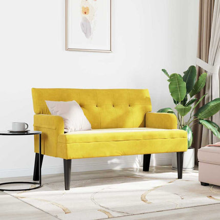 Chesterfield Bänk Gul 112 x 65,5 x 75 cm Sammet