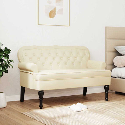 Chesterfield Bänk Kräm 119,5 x 64,5 x 75 cm Konstläder