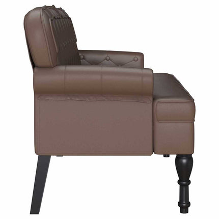 Chesterfield Bänk Brun 119,5 x 64,5 x 75 cm Konstläder