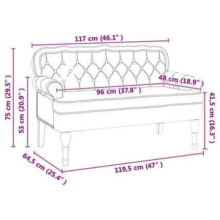 Chesterfield Bänk Cappuccino 119,5 x 64,5 x 75 cm Konstläder