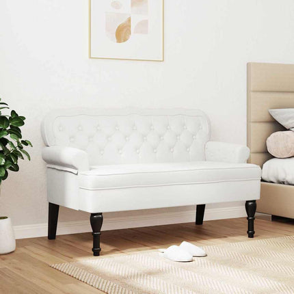 Chesterfield Bänk Vit 119,5 x 64,5 x 75 cm Konstläder