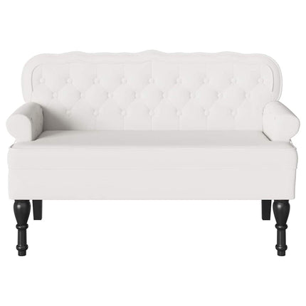 Chesterfield Bänk Vit 119,5 x 64,5 x 75 cm Konstläder