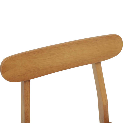 Matstol 2 pcs Naturfärg 43 x 44,5 x 77 cm Massiv Gummiträ