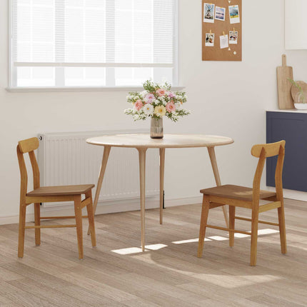 Matstol 2 pcs Naturfärg 43 x 44,5 x 77 cm Massiv Gummiträ