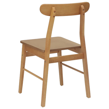 Matstol 2 pcs Naturfärg 43 x 44,5 x 77 cm Massiv Gummiträ